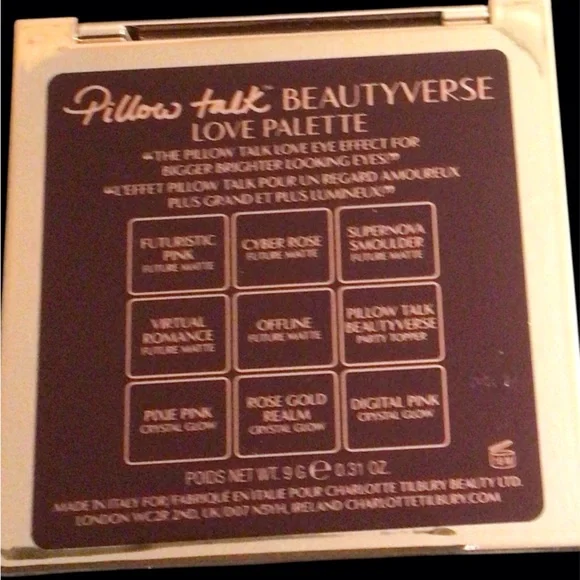 NIB Charlotte Tilbury Pillow Talk, "LOVE"  Eyeshadow Palette - Picture 5 of 5